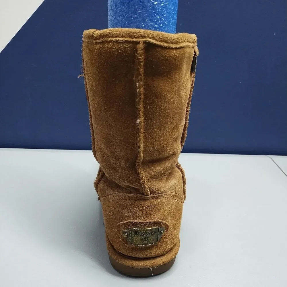 BEARPAW‎ Winter Boots Womens Size 10 Tan Suede Leather Sheepskin Wool Lining